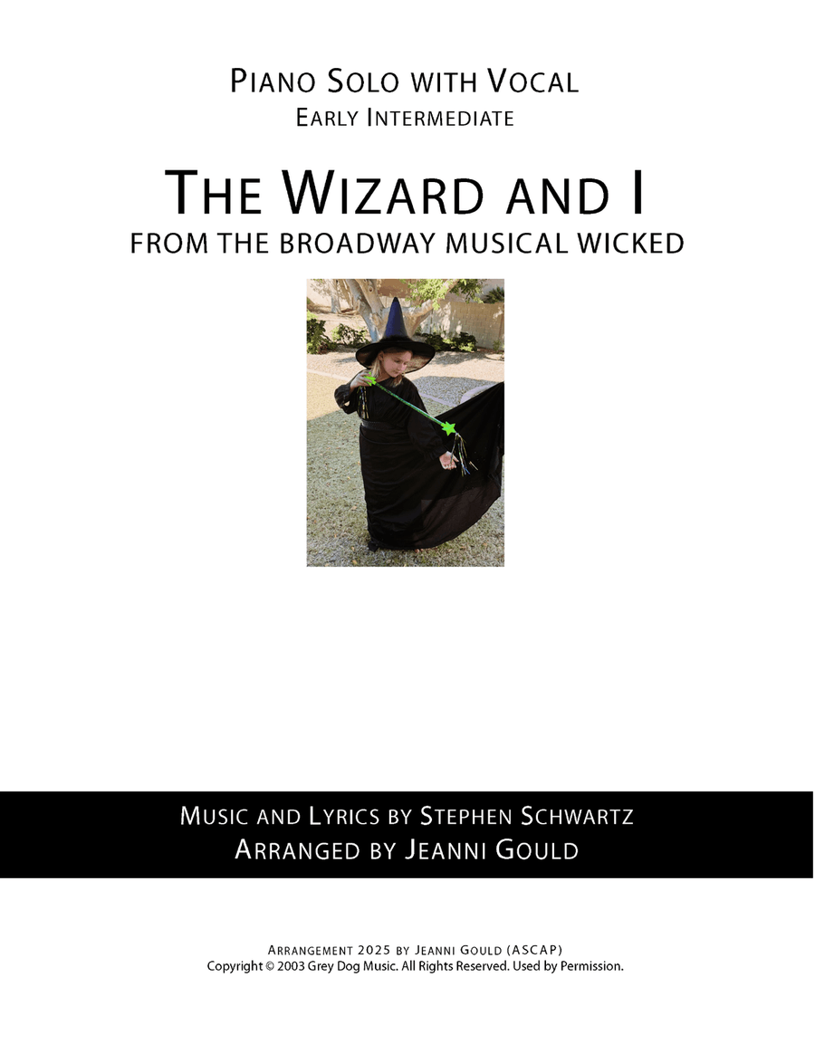 The Wizard And I Piano, Vocal scores gallery preview page 1