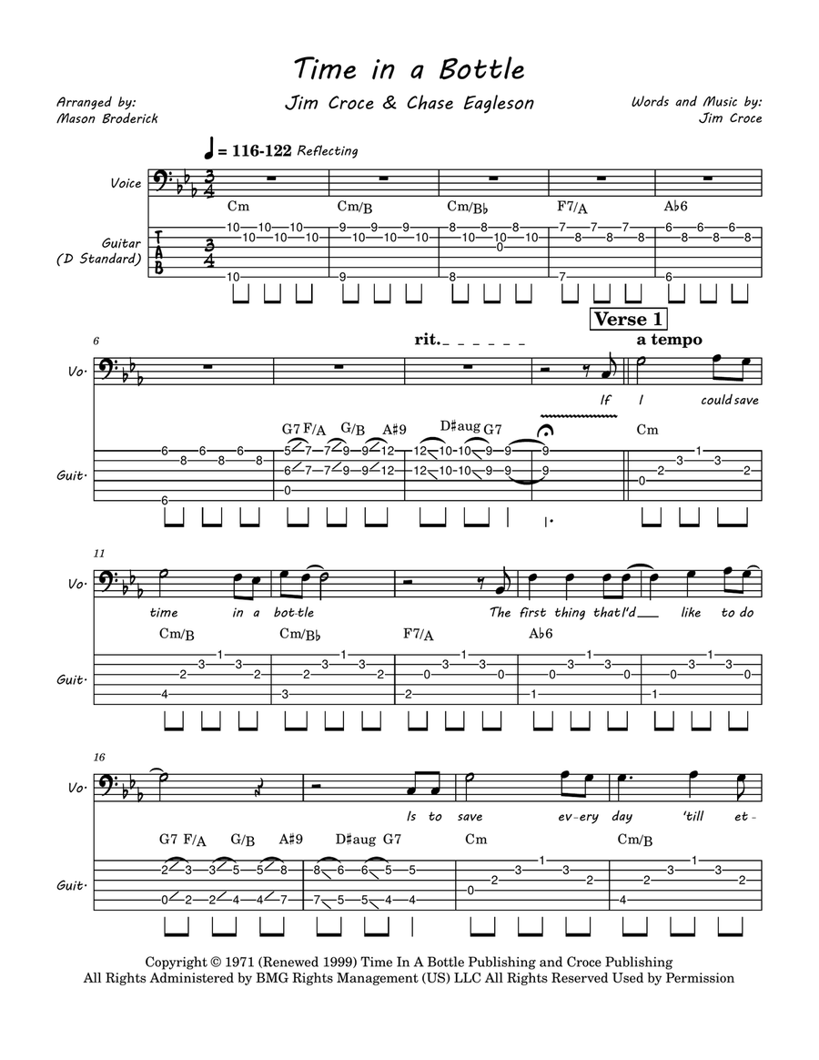Time In A Bottle Time In A Bottle Acoustic Guitar scores gallery preview page 1