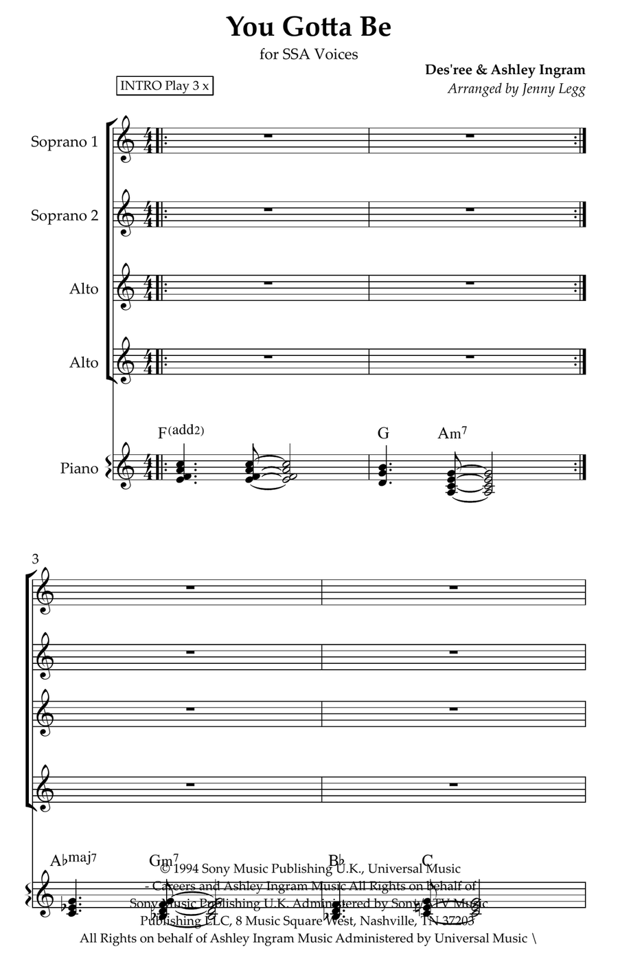 You Gotta Be You Gotta Be Women's Choir scores gallery preview page 1