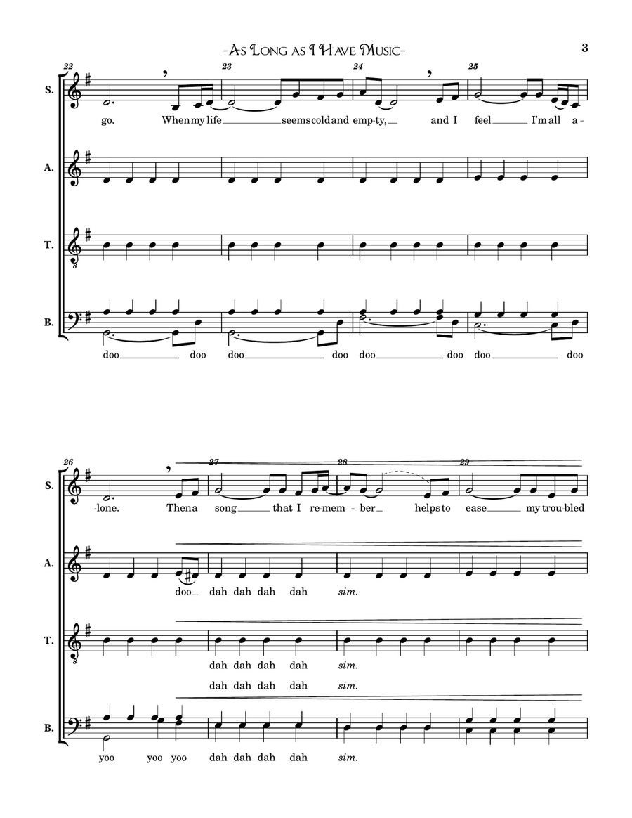 As Long As I Have Music As Long As I Have Music 4-Part scores gallery preview page 3