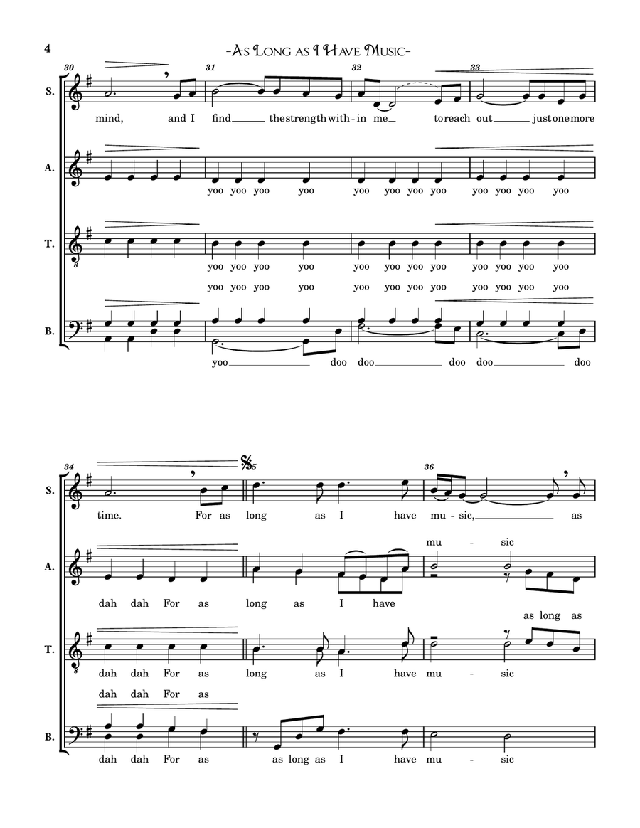 As Long As I Have Music As Long As I Have Music 4-Part scores gallery preview page 4