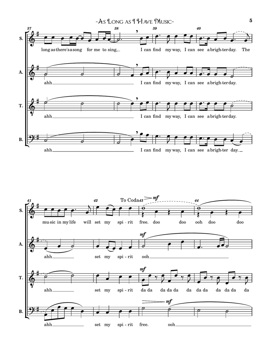 As Long As I Have Music As Long As I Have Music 4-Part scores gallery preview page 5