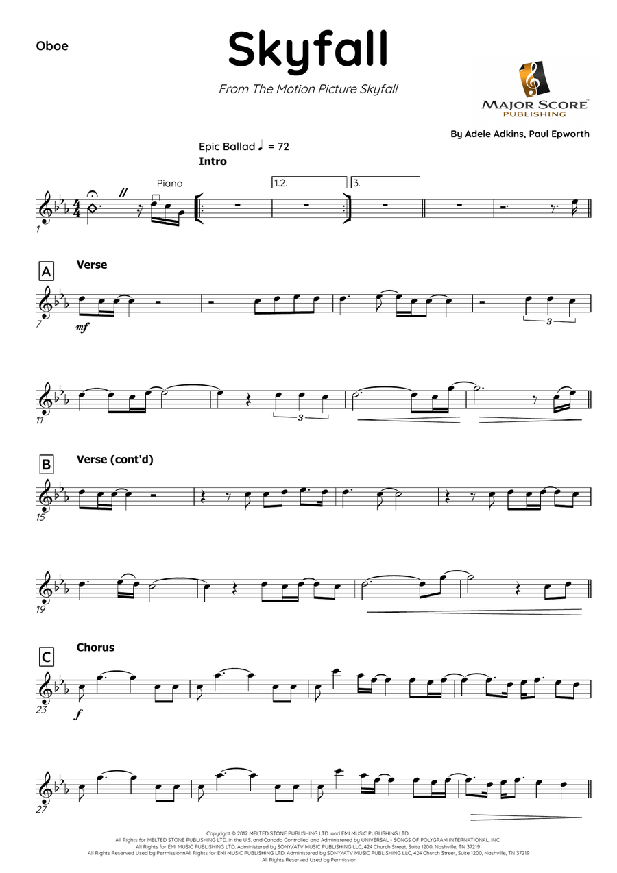 Skyfall Piano scores gallery preview page 2