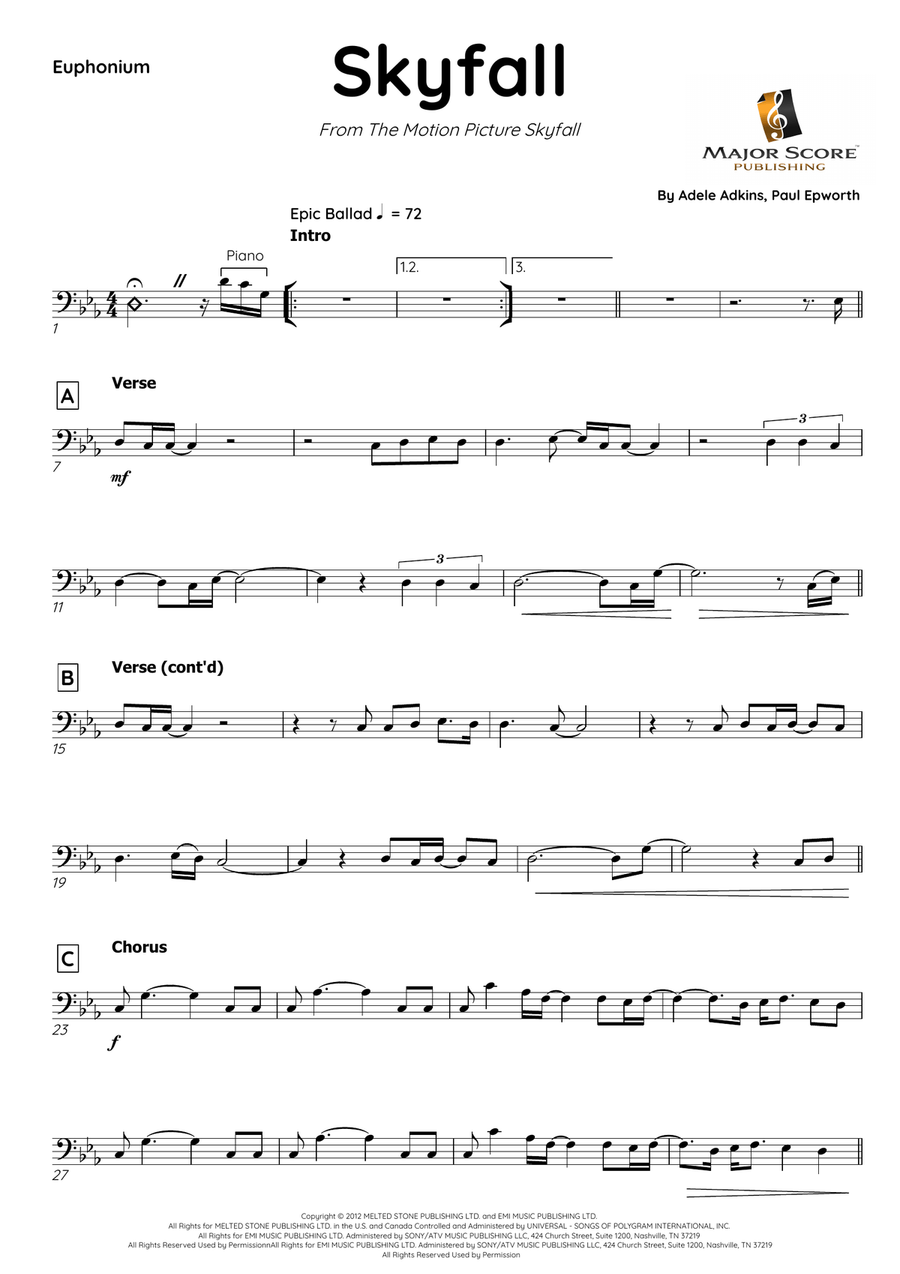 Skyfall Euphonium scores gallery preview page 2