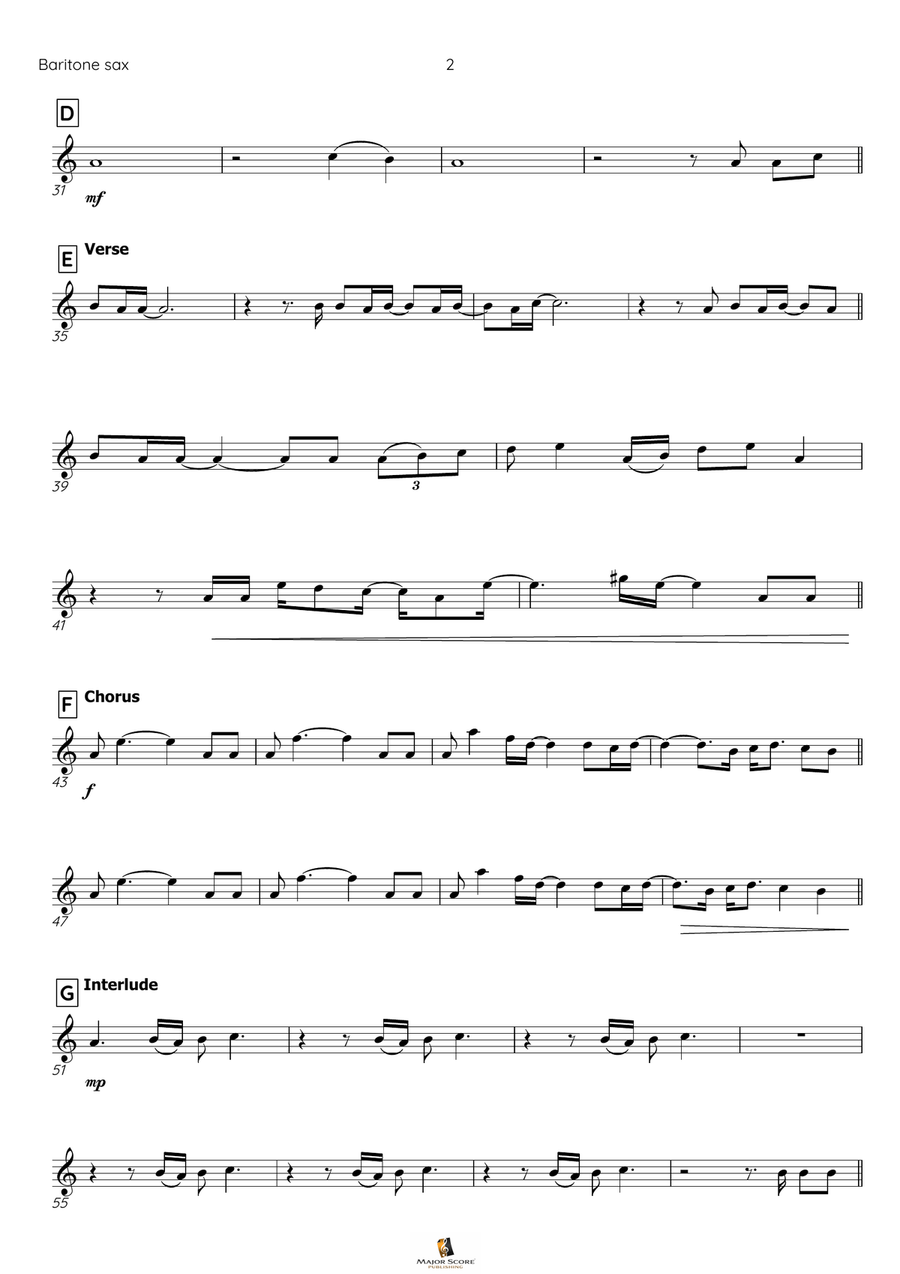Skyfall Baritone Saxophone scores gallery preview page 3