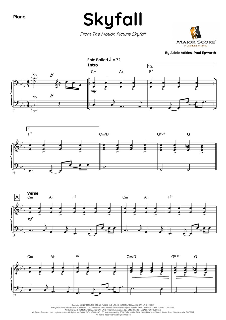 Skyfall Baritone Saxophone scores gallery preview page 5