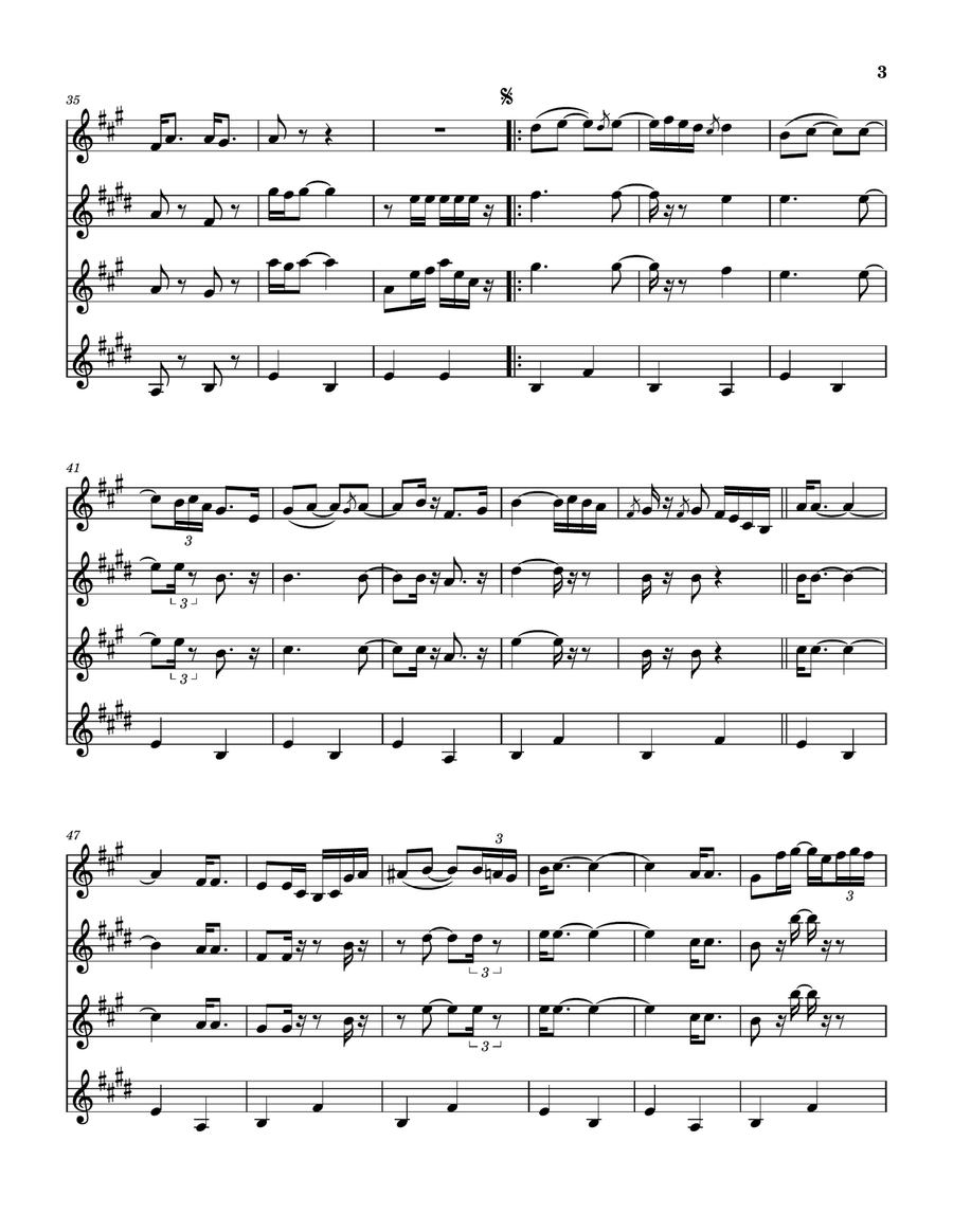 Pretty Little One Saxophone Quartet scores gallery preview page 4