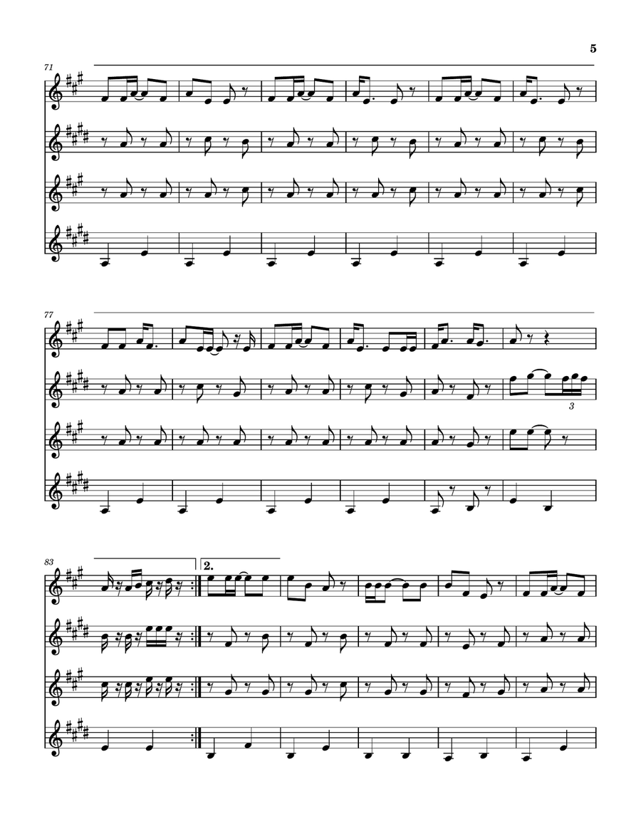 Pretty Little One Saxophone Quartet scores gallery preview page 6