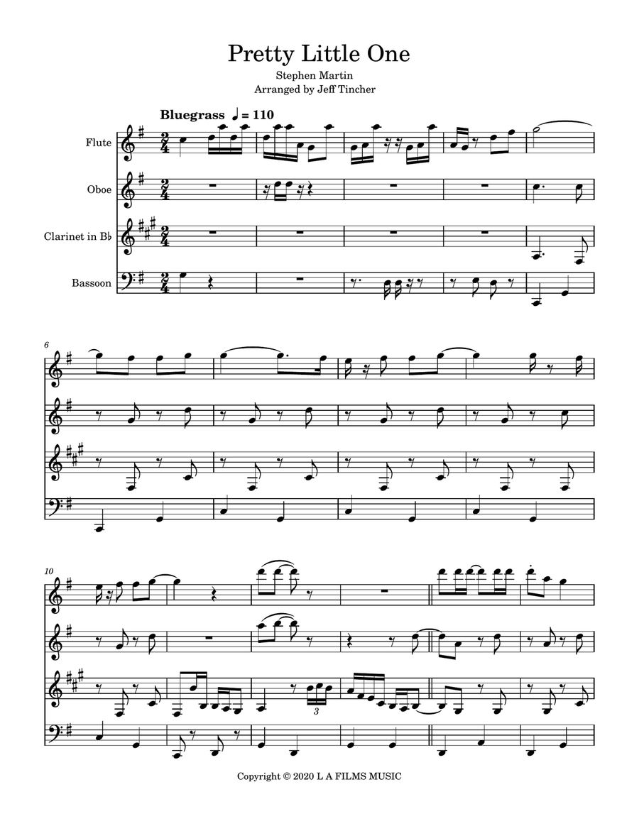 Pretty Little One Pretty Little One Woodwind Quartet scores gallery preview page 2