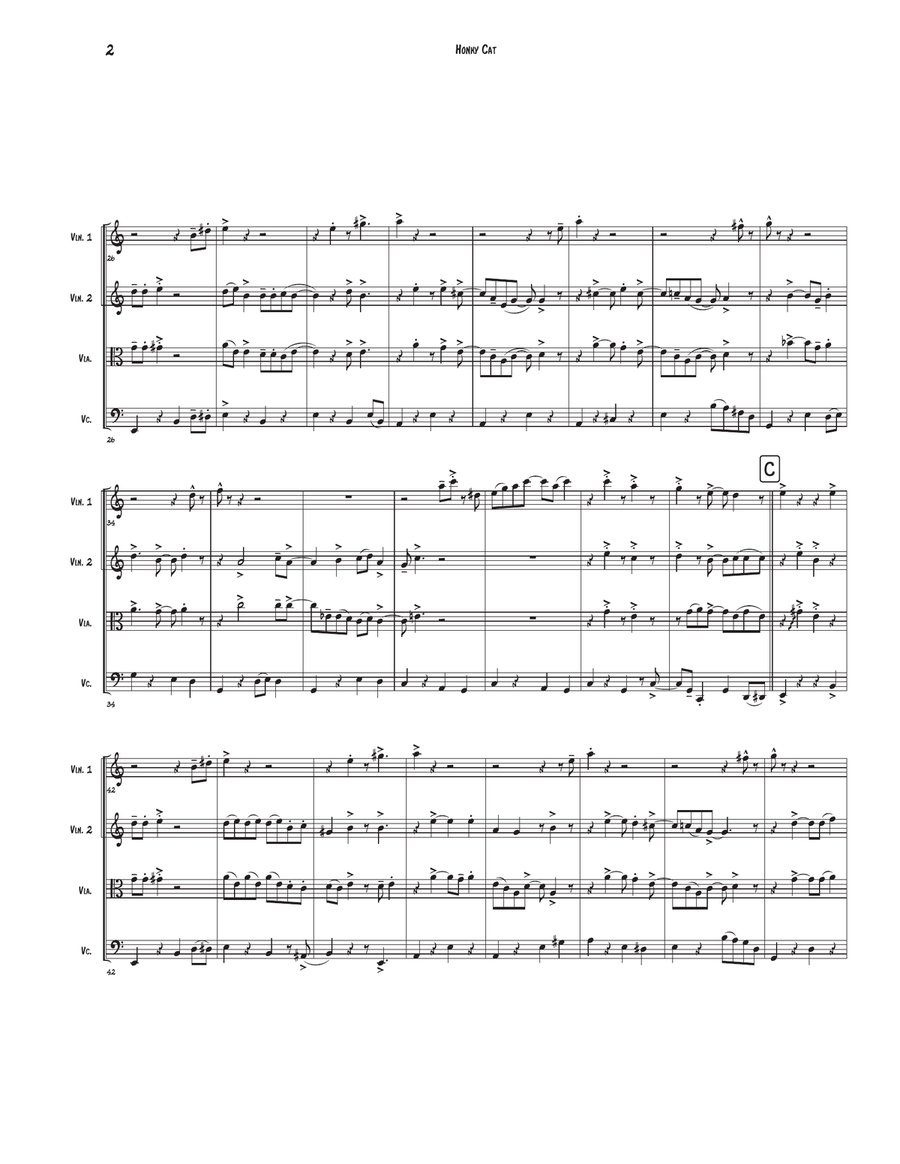Honky Cat Honky Cat String Quartet scores gallery preview page 2