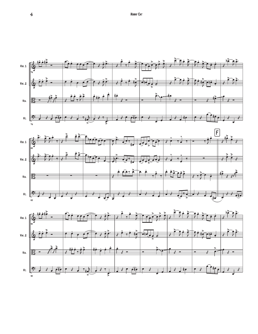 Honky Cat Honky Cat String Quartet scores gallery preview page 4