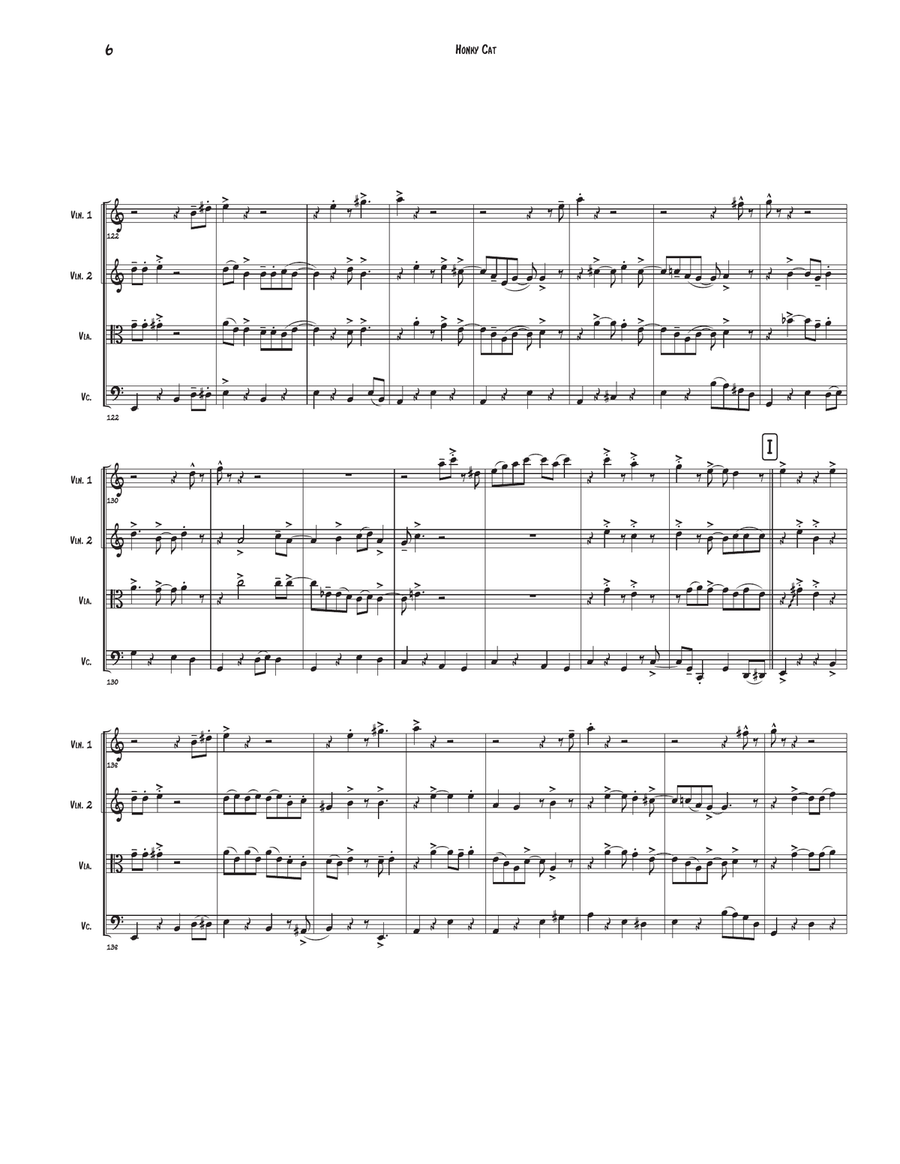 Honky Cat Honky Cat String Quartet scores gallery preview page 6