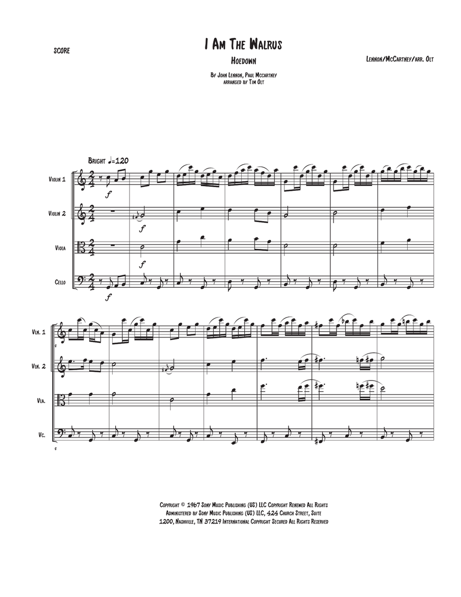 I Am The Walrus I Am The Walrus String Quartet scores gallery preview page 1