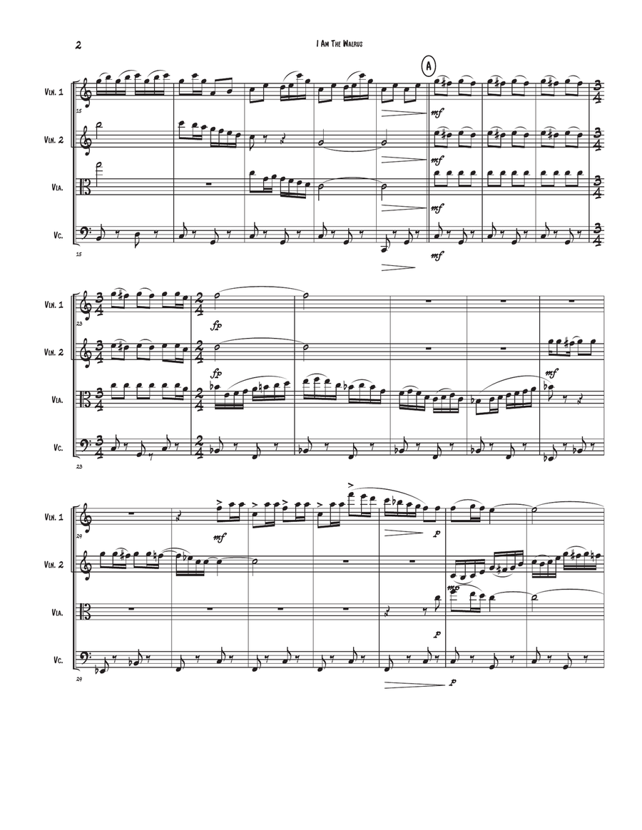 I Am The Walrus I Am The Walrus String Quartet scores gallery preview page 2