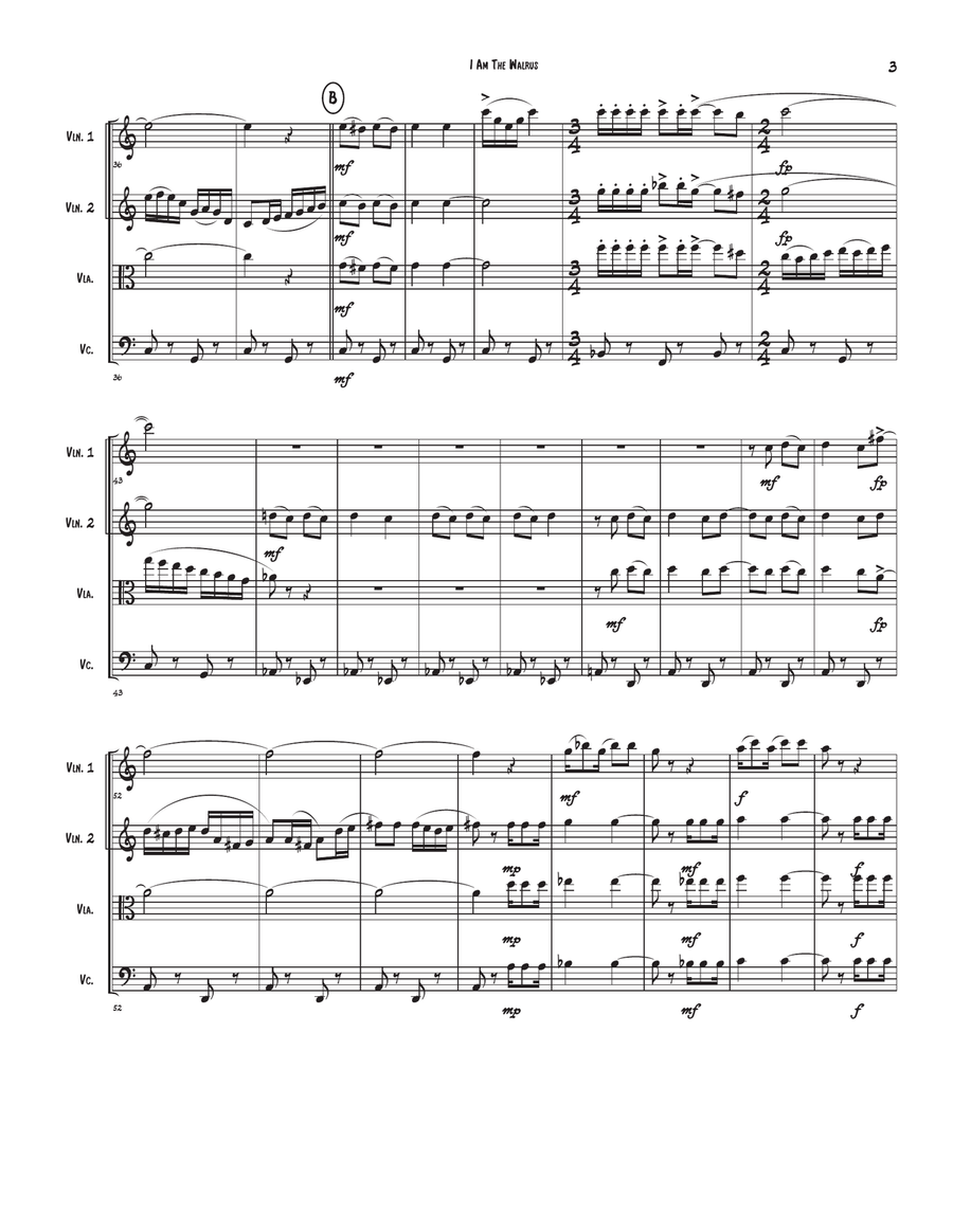 I Am The Walrus I Am The Walrus String Quartet scores gallery preview page 3