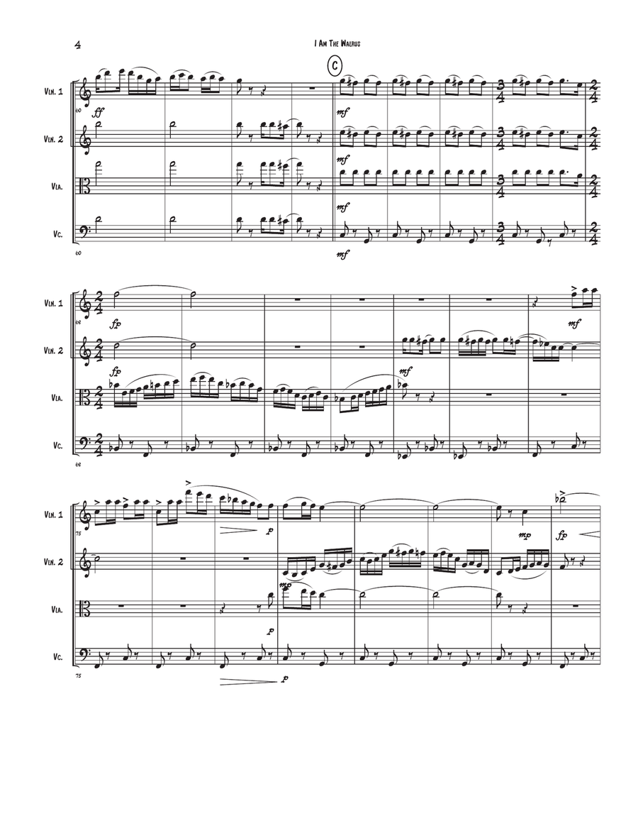 I Am The Walrus I Am The Walrus String Quartet scores gallery preview page 4