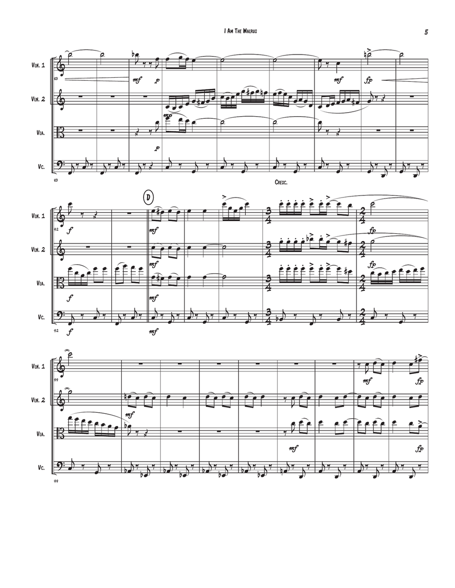 I Am The Walrus I Am The Walrus String Quartet scores gallery preview page 5
