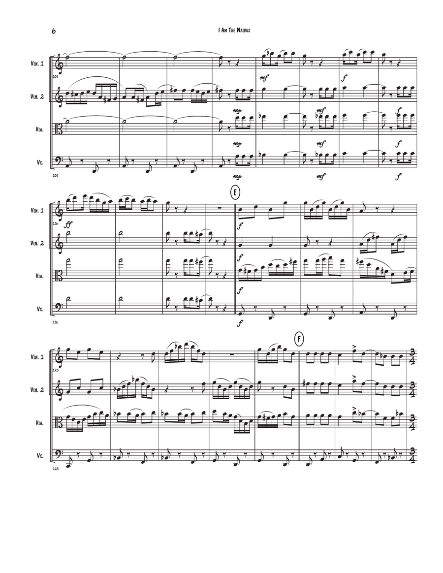 I Am The Walrus I Am The Walrus String Quartet scores gallery preview page 6