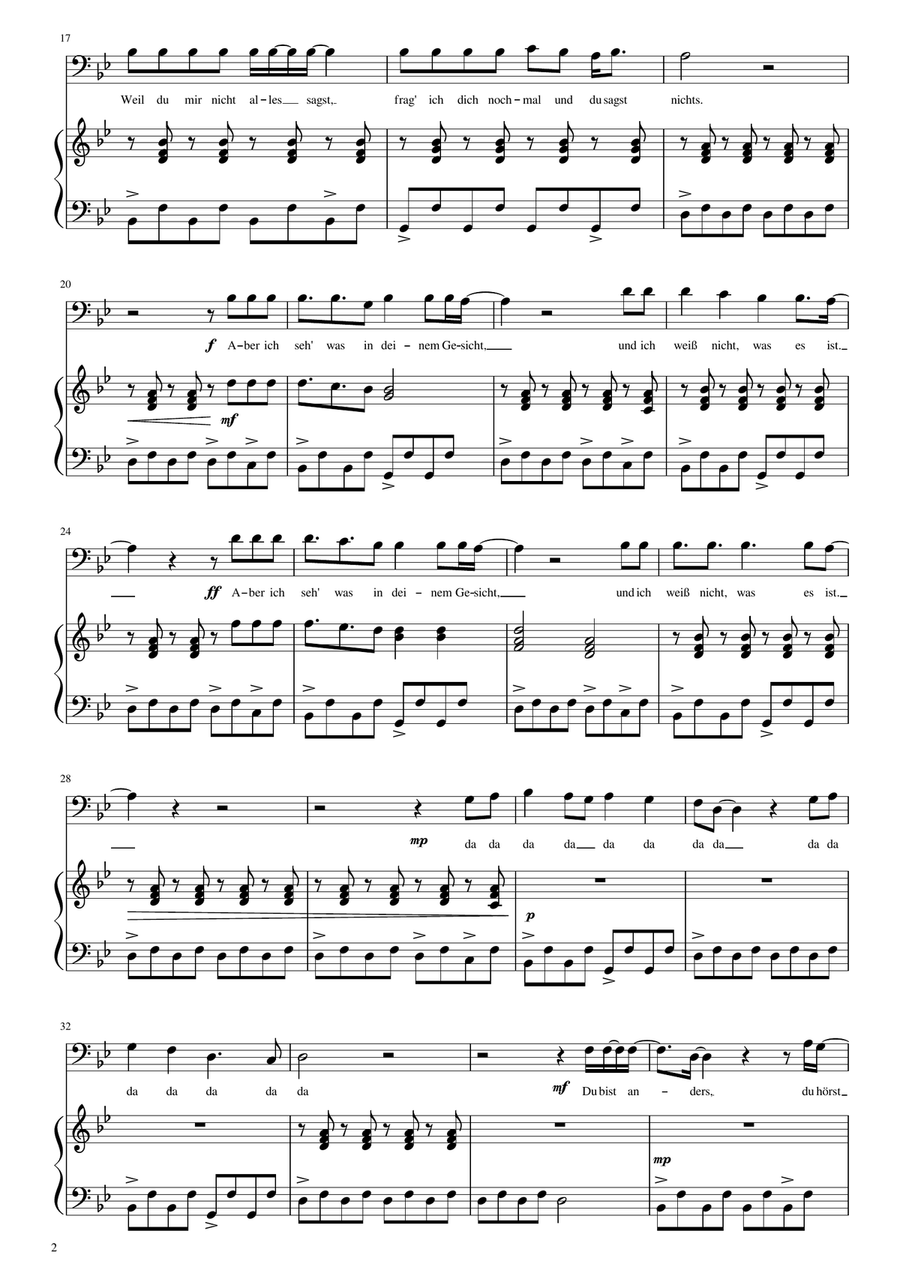 Du Bist Anders Du Bist Anders Piano, Vocal scores gallery preview page 2