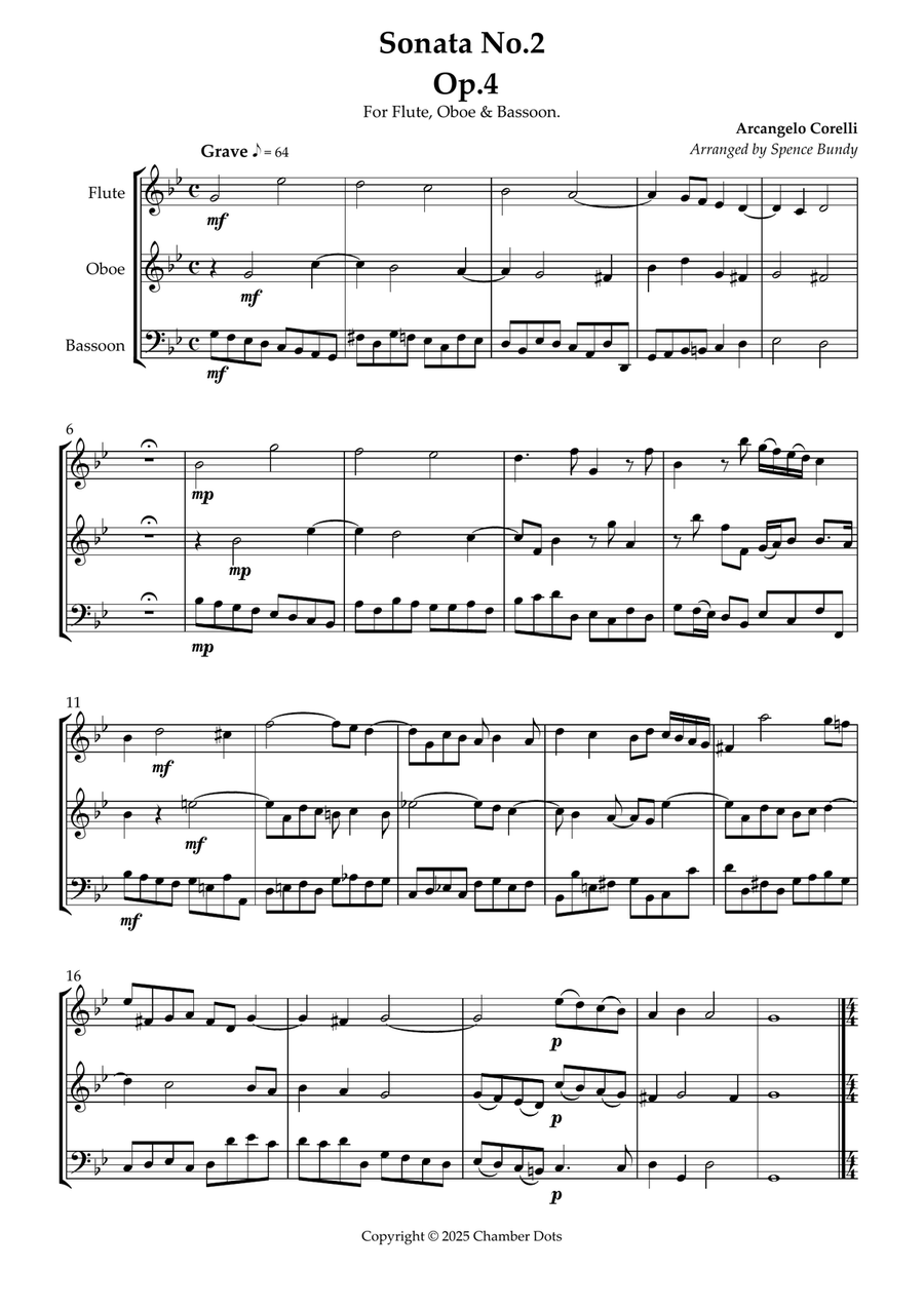 Sonata No.2 Op.4 Sonata No.2 Op.4 Woodwind Trio scores gallery preview page 2