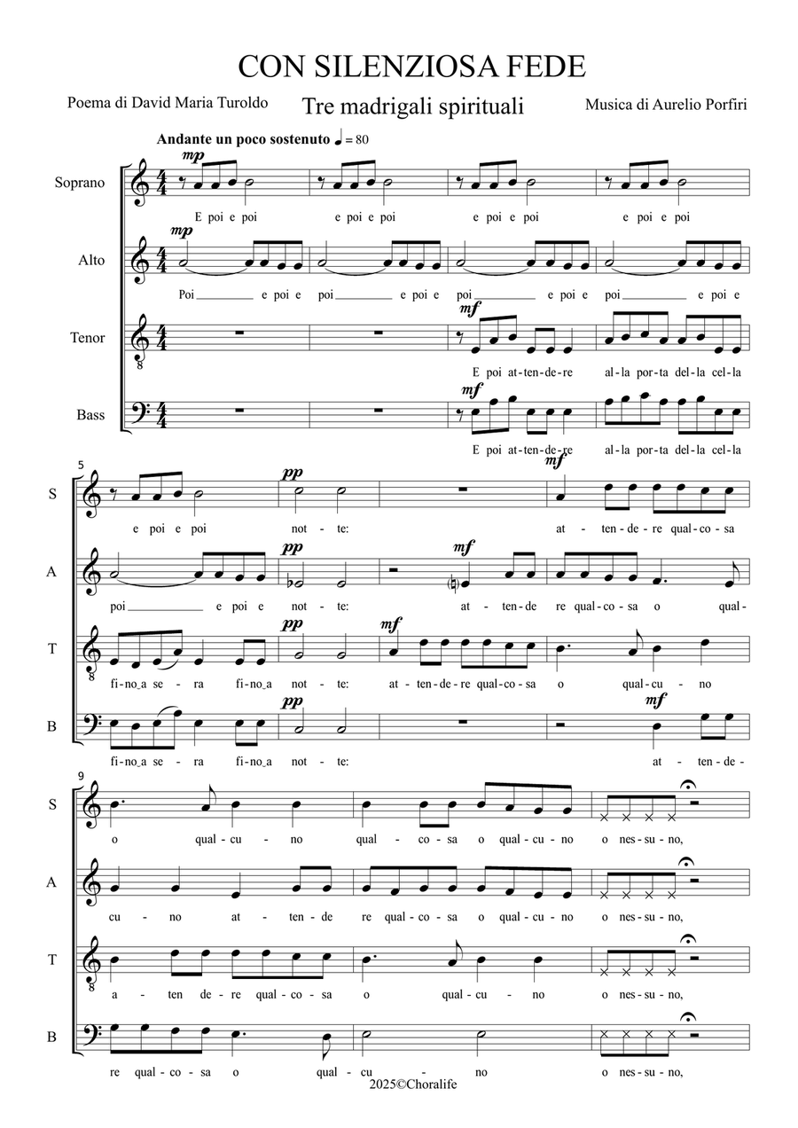 CON SILENZIOSA FEDE CON SILENZIOSA FEDE 4-Part scores gallery preview page 1