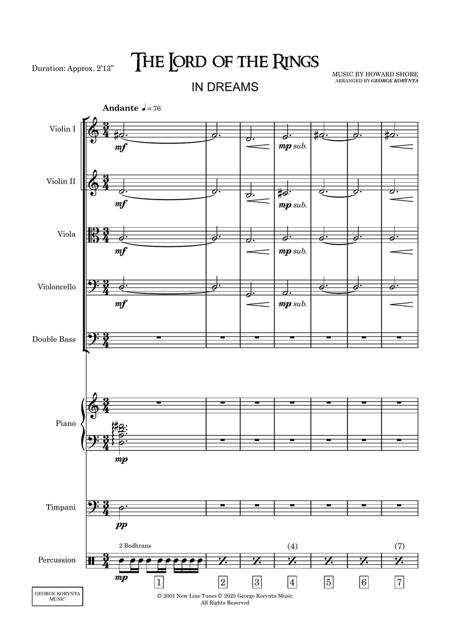 In Dreams (from The Lord Of The Rings: The Fellowship Of The Ring) String Orchestra scores gallery preview page 4