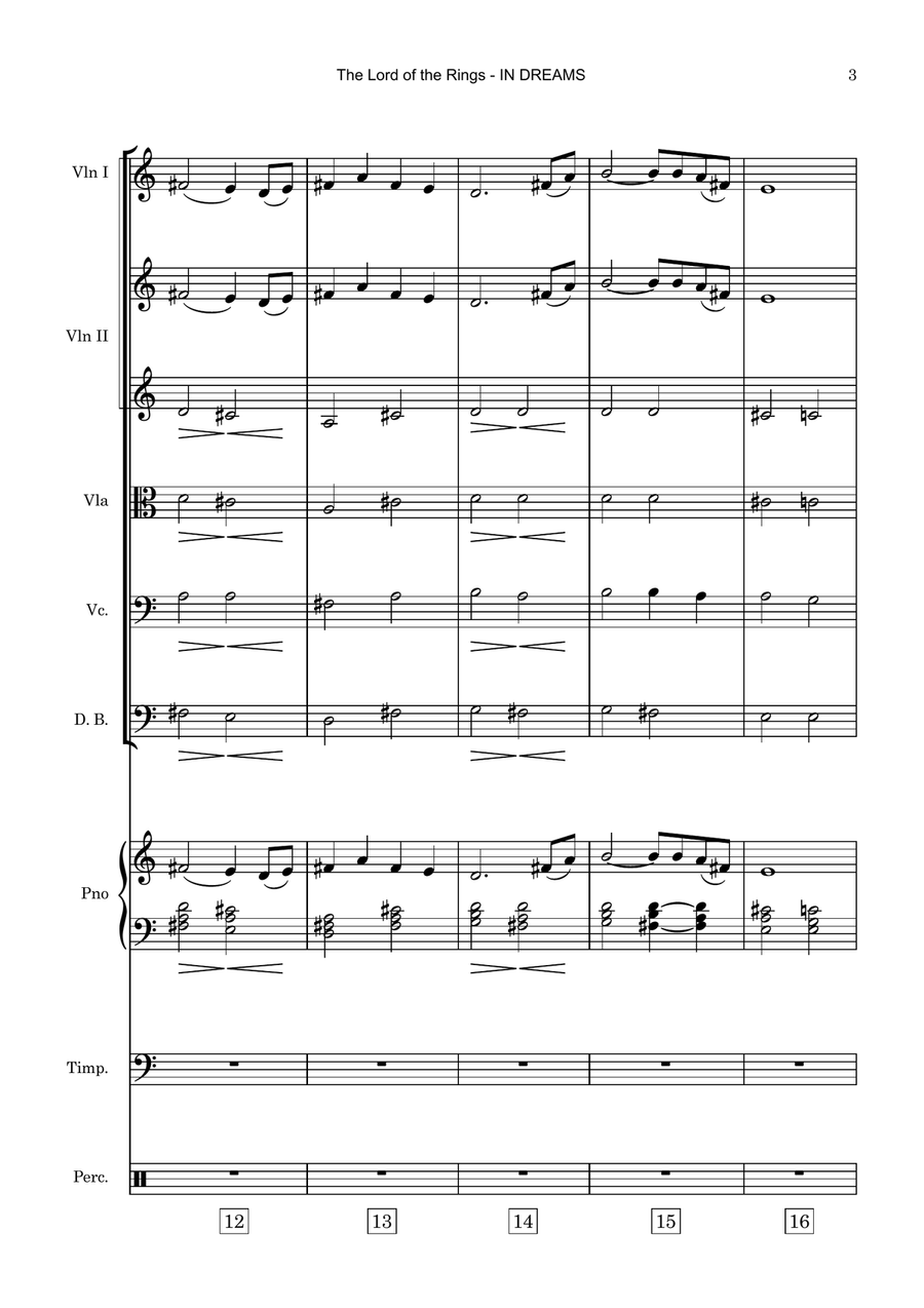 In Dreams (from The Lord Of The Rings: The Fellowship Of The Ring) String Orchestra scores gallery preview page 6