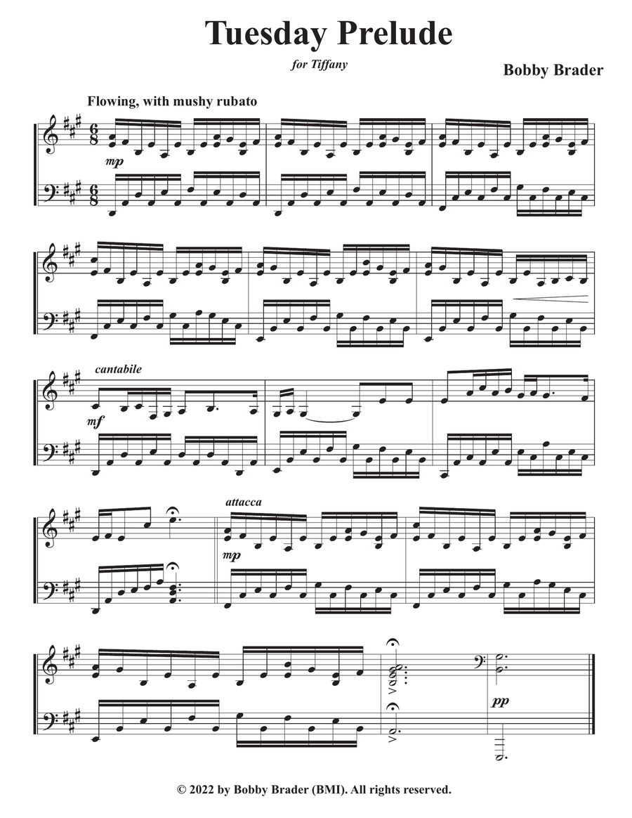 Tuesday Prelude Tuesday Prelude Piano Solo scores gallery preview page 1