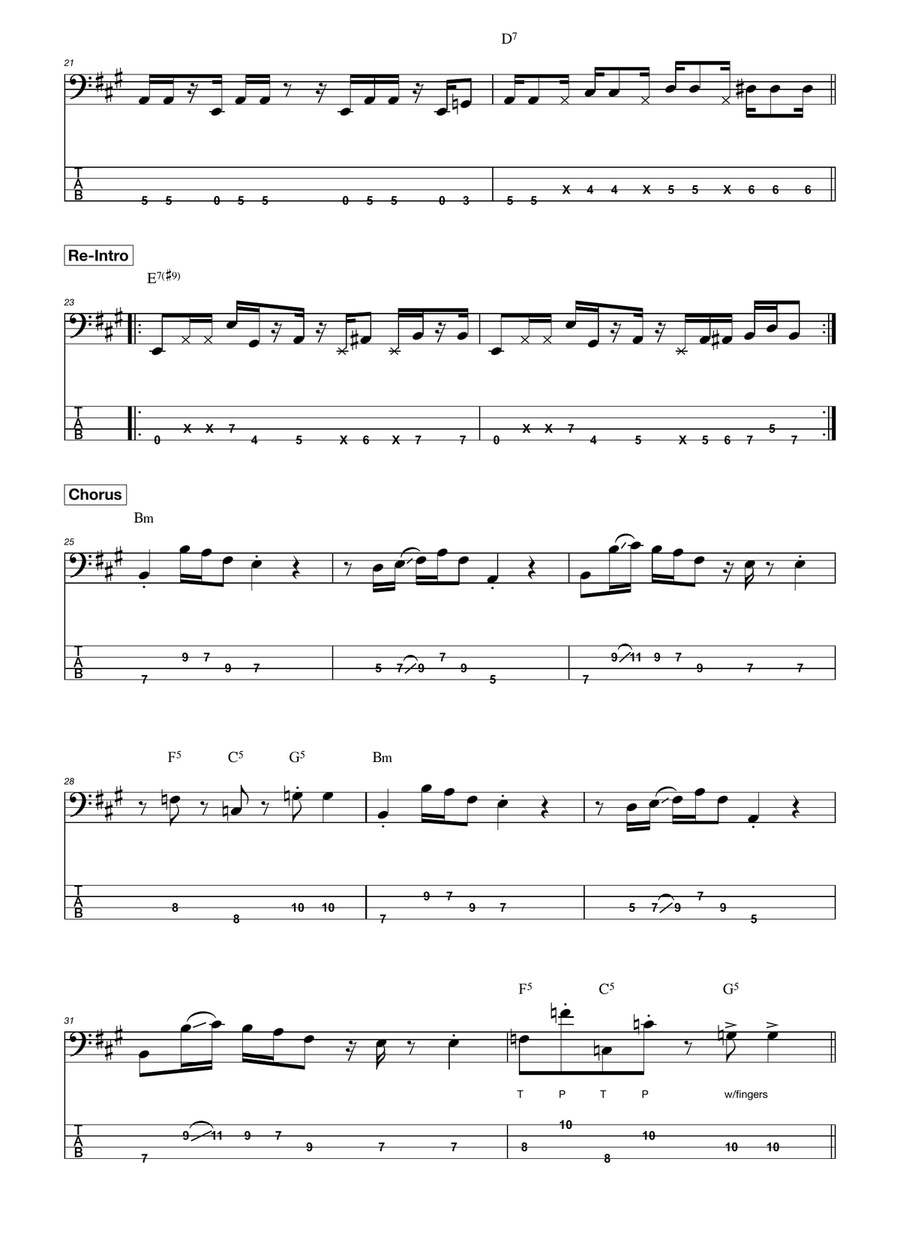Subway To Venus Bass Guitar Tablature scores gallery preview page 3