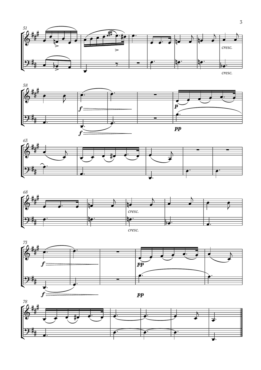 Franz Schubert - Du bist die Ruh (D Major) for French Horn and Trombone Brass Duet scores gallery preview page 3