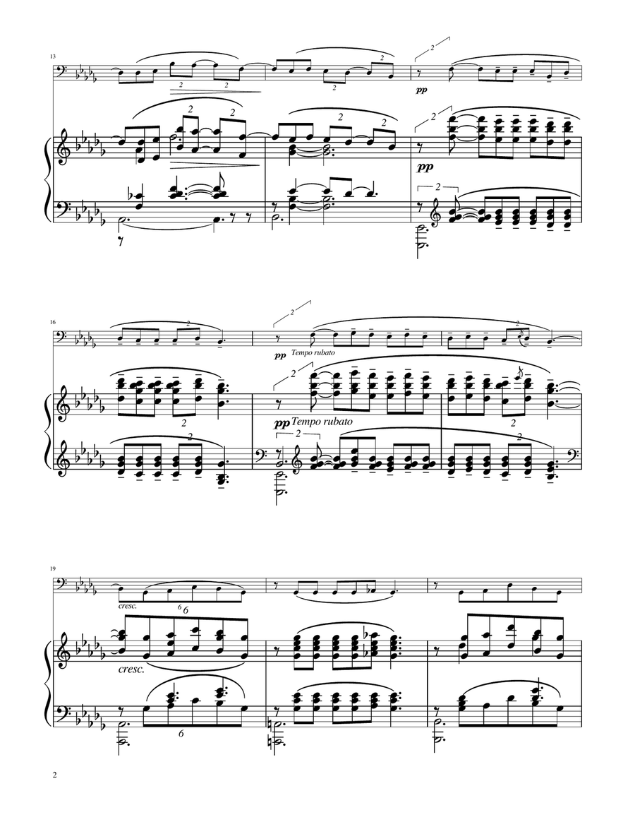 Clair de Lune - Bassoon Solo w/Piano Bassoon Solo scores gallery preview page 2