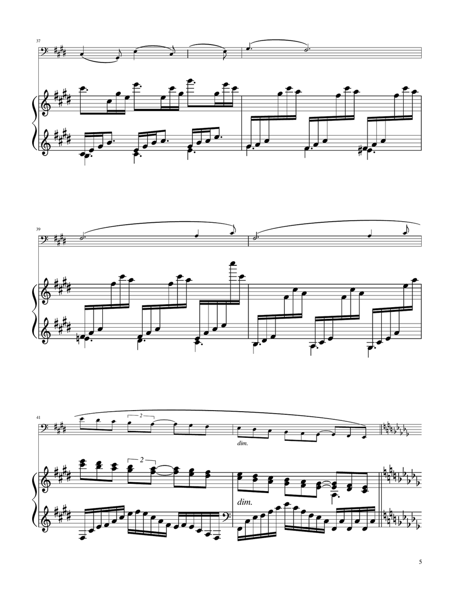 Clair de Lune - Bassoon Solo w/Piano Bassoon Solo scores gallery preview page 5