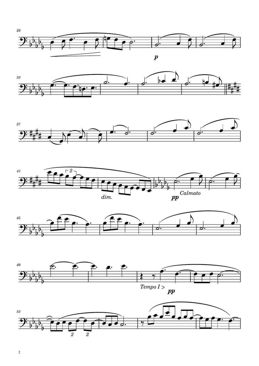 Clair de Lune - String Bass Solo Double Bass scores gallery preview page 2