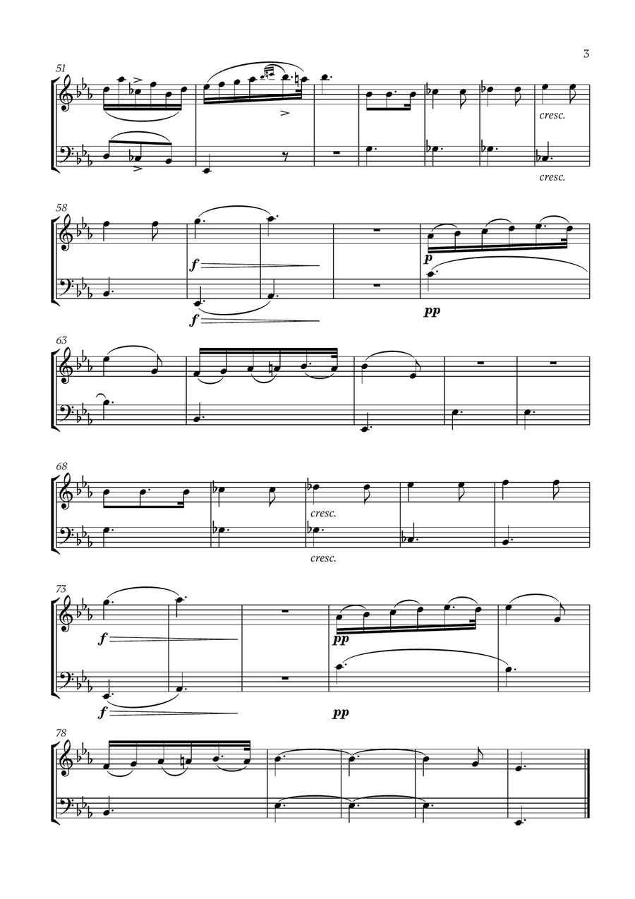 Franz Schubert - Du bist die Ruh for Flute and Cello Flute scores gallery preview page 3