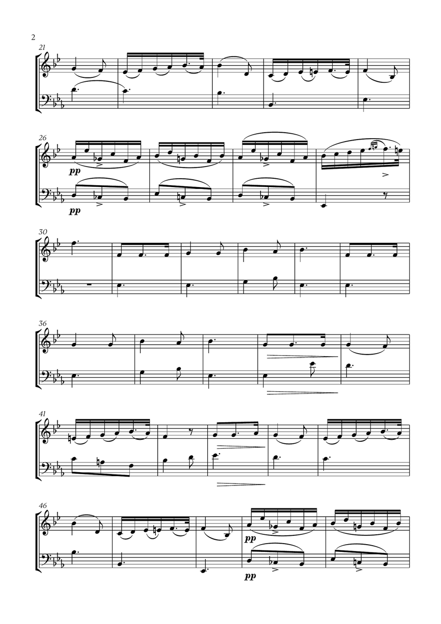 Franz Schubert - Du bist die Ruh for French Horn and Trombone Brass Duet scores gallery preview page 2