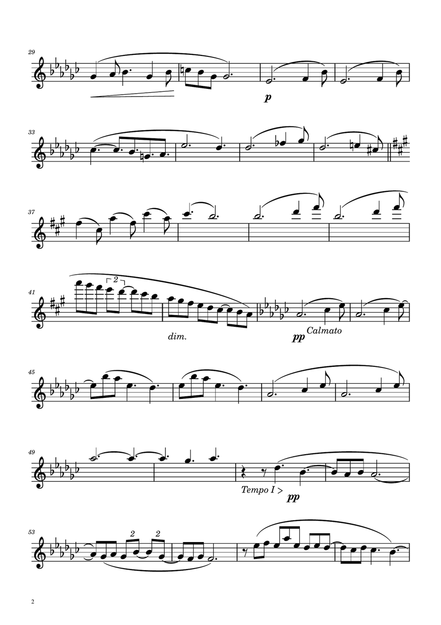 Clair de Lune - Alto Flute Solo Flute Solo scores gallery preview page 2