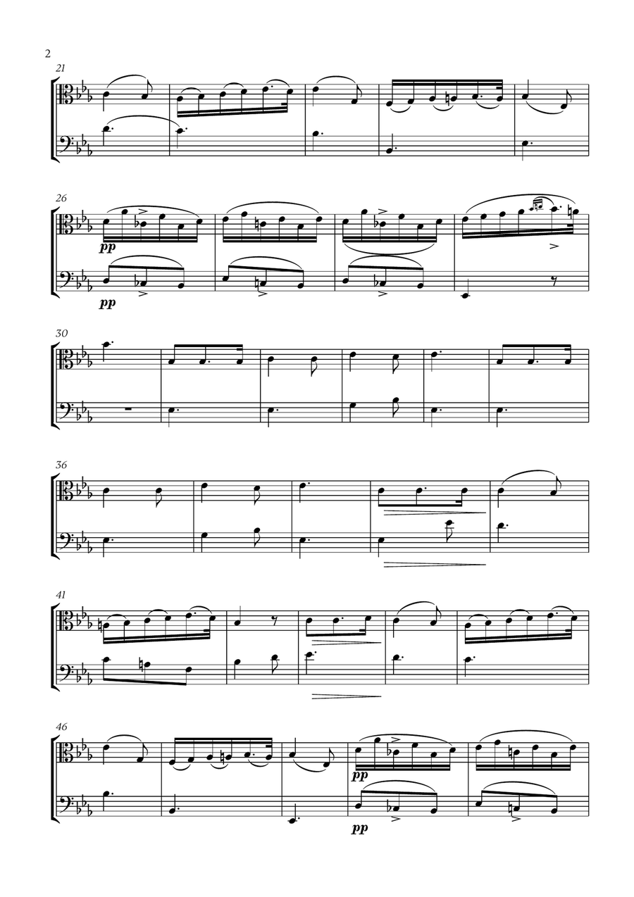 Franz Schubert - Du bist die Ruh for Viola and Bassoon Bassoon scores gallery preview page 2