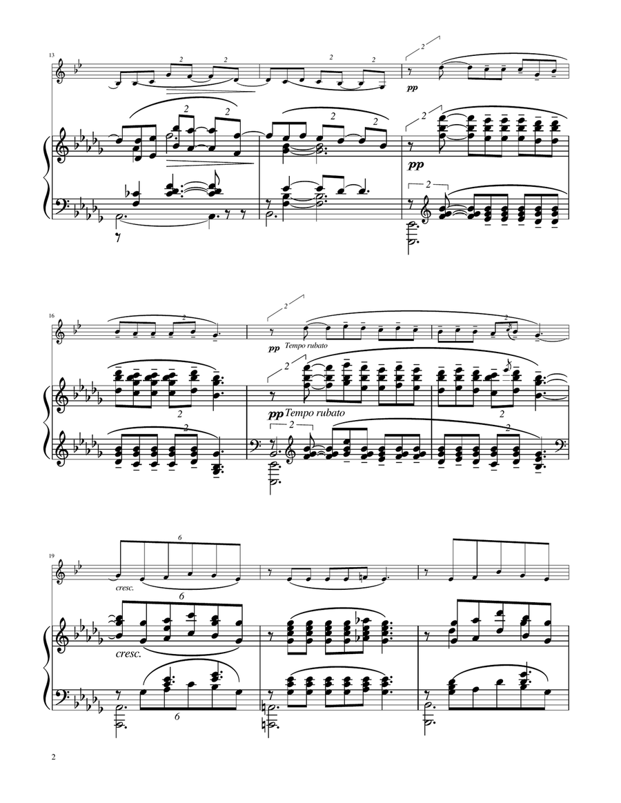 Clair de Lune - Clarinet in Eb Solo w/Piano E-Flat Clarinet scores gallery preview page 2