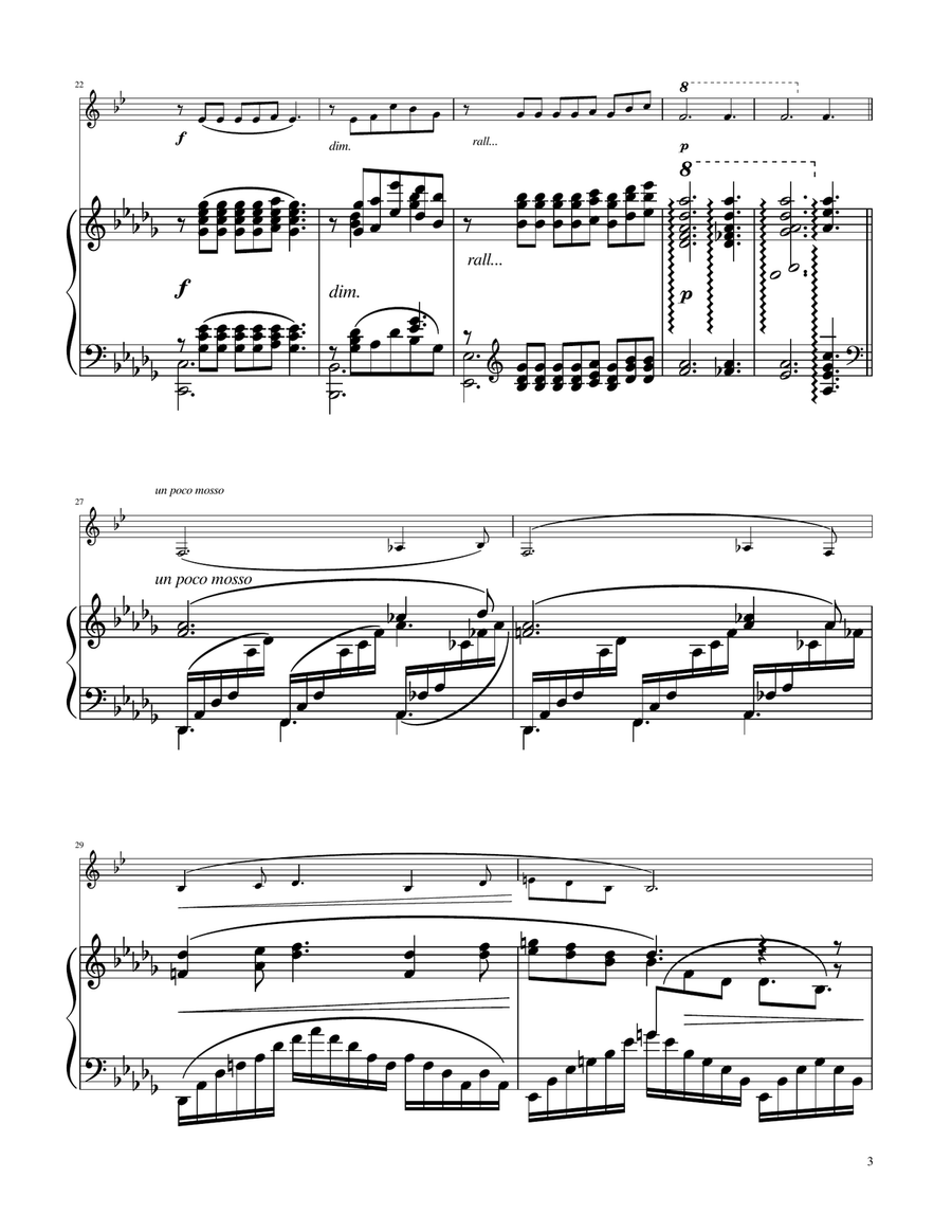 Clair de Lune - Clarinet in Eb Solo w/Piano E-Flat Clarinet scores gallery preview page 3