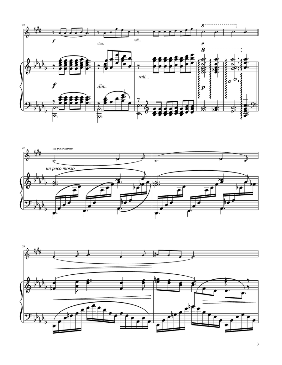Clair de Lune - Clarinet in A Solo w/Piano A Clarinet scores gallery preview page 3