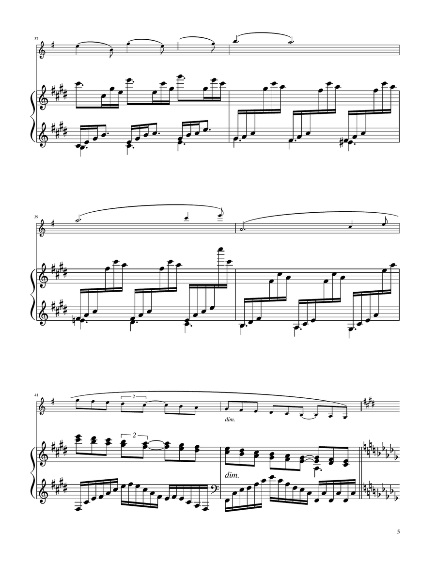 Clair de Lune - Clarinet in A Solo w/Piano A Clarinet scores gallery preview page 5