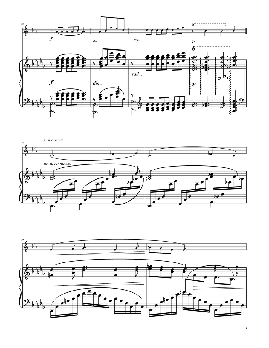 Clair de Lune - Bass Clarinet Solo w/Piano Bass Clarinet scores gallery preview page 3