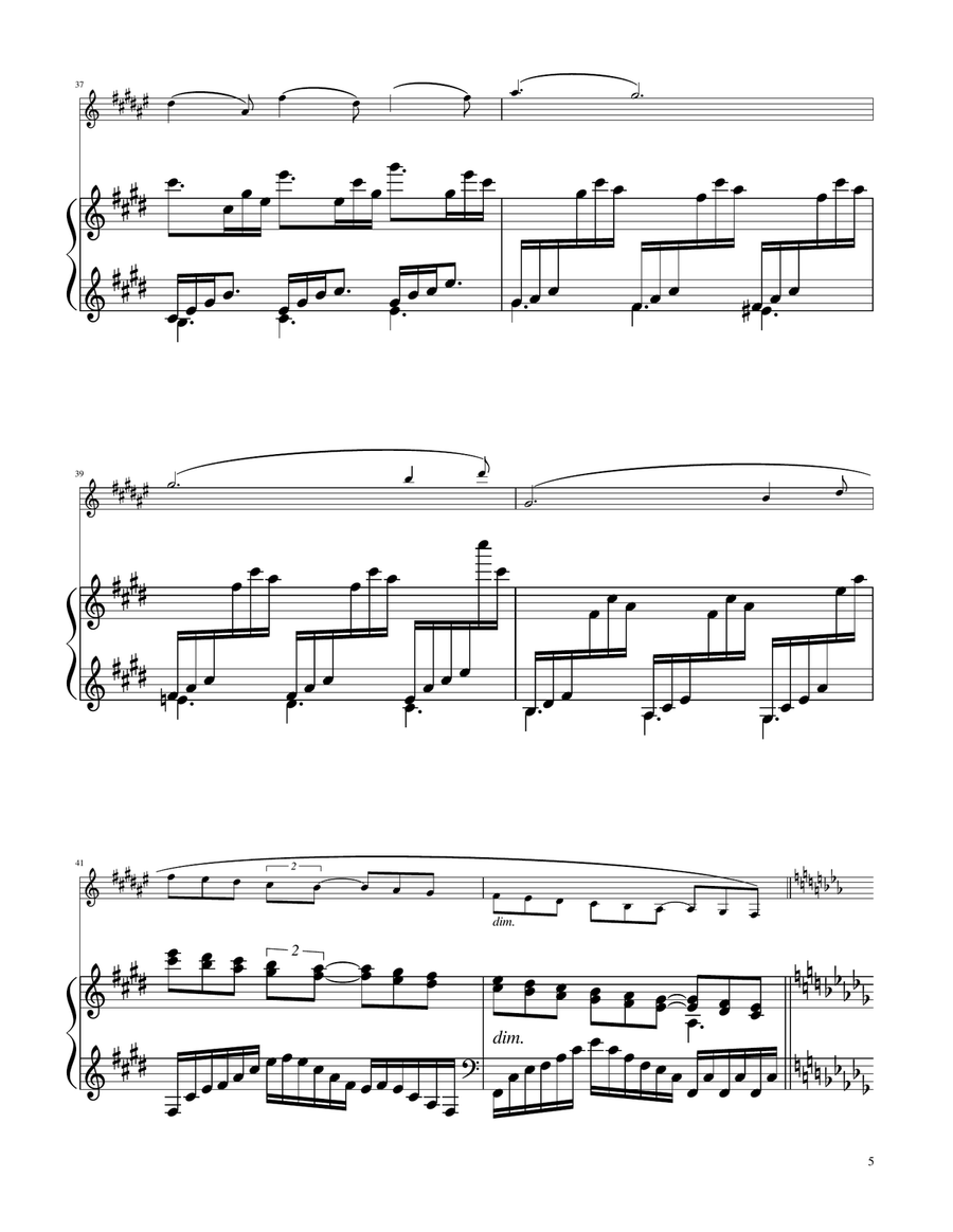 Clair de Lune - Bass Clarinet Solo w/Piano Bass Clarinet scores gallery preview page 5