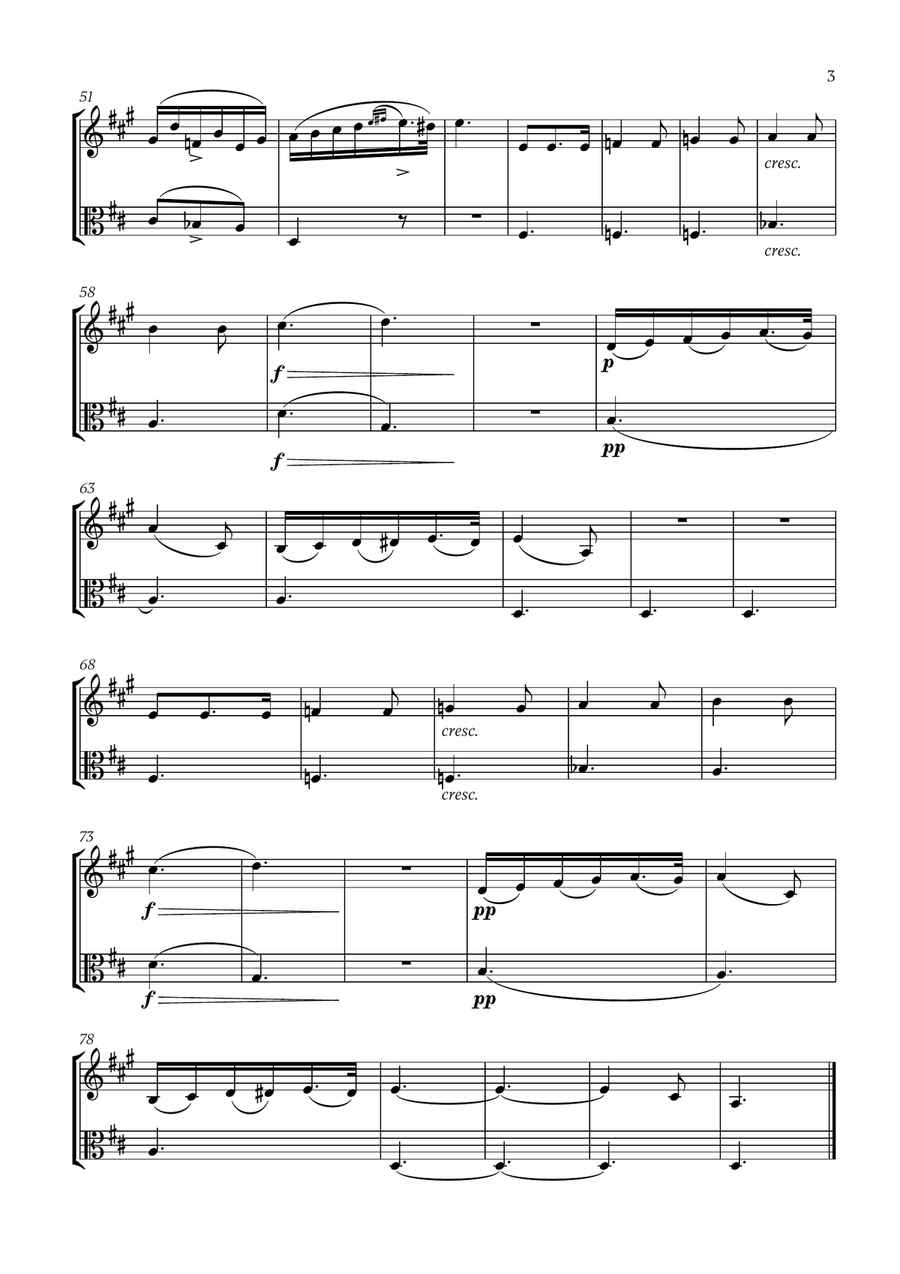 Franz Schubert - Du bist die Ruh (D Major) (for French Horn and Viola) Horn scores gallery preview page 3