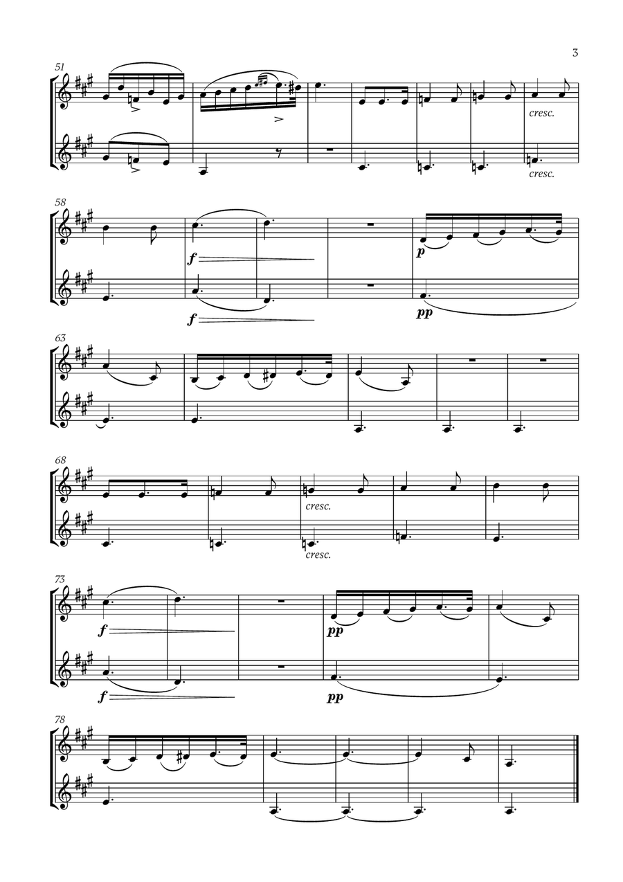 Franz Schubert - Du bist die Ruh (D Major) (for French Horn Duet) Brass Duet scores gallery preview page 3
