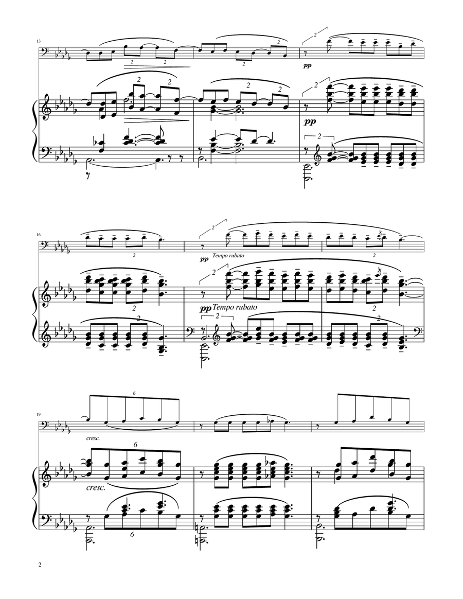 Clair de Lune - String Bass Solo w/Piano Double Bass scores gallery preview page 2