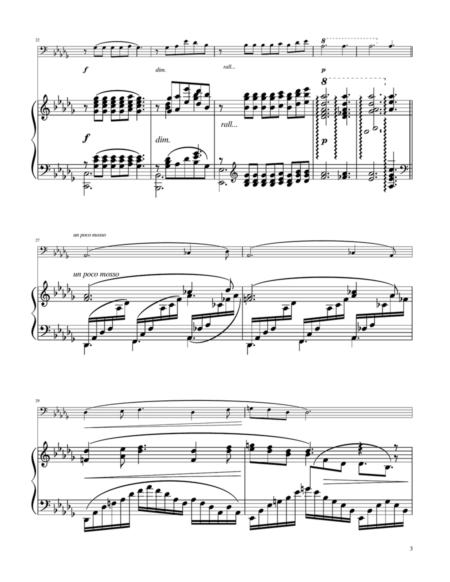 Clair de Lune - String Bass Solo w/Piano Double Bass scores gallery preview page 3