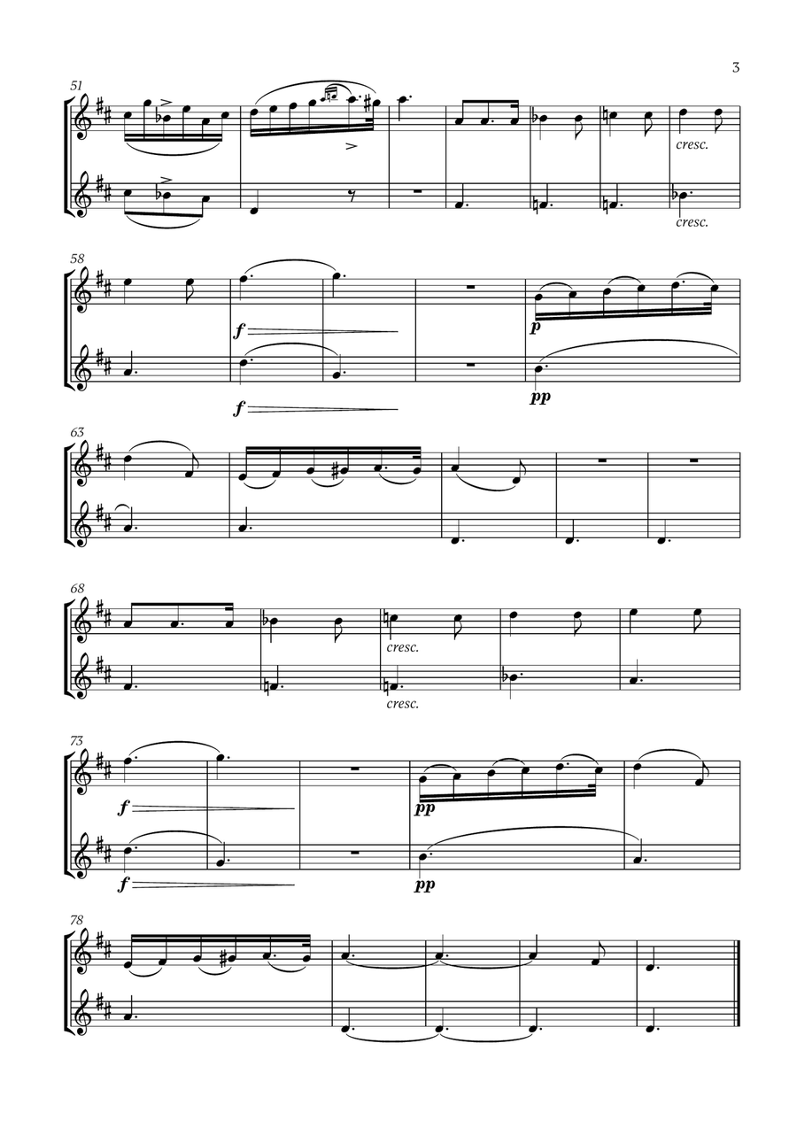 Franz Schubert - Du bist die Ruh (D Major) (for Oboe Duet) Woodwind Duet scores gallery preview page 3
