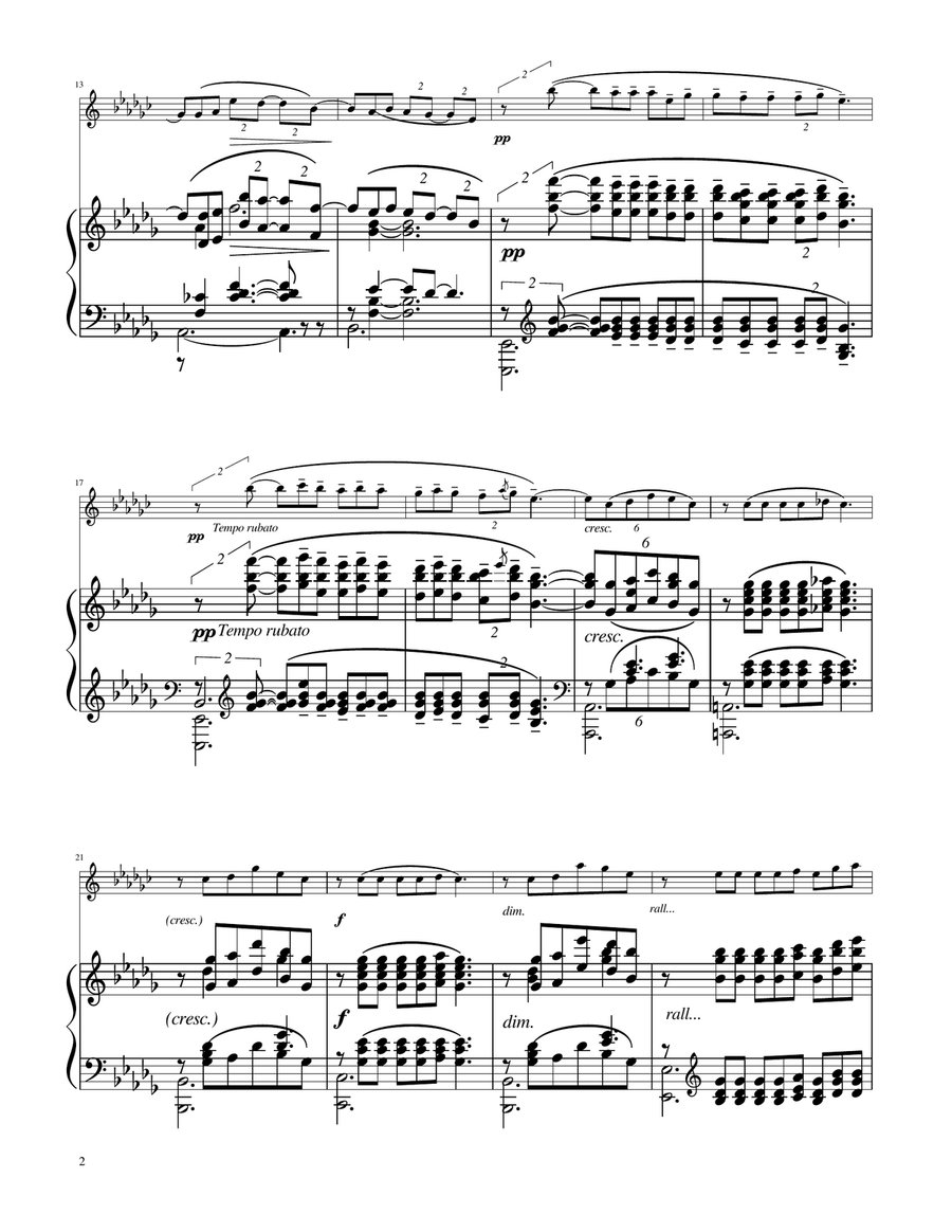 Clair de Lune - Alto Flute Solo w/Piano Flute Solo scores gallery preview page 2
