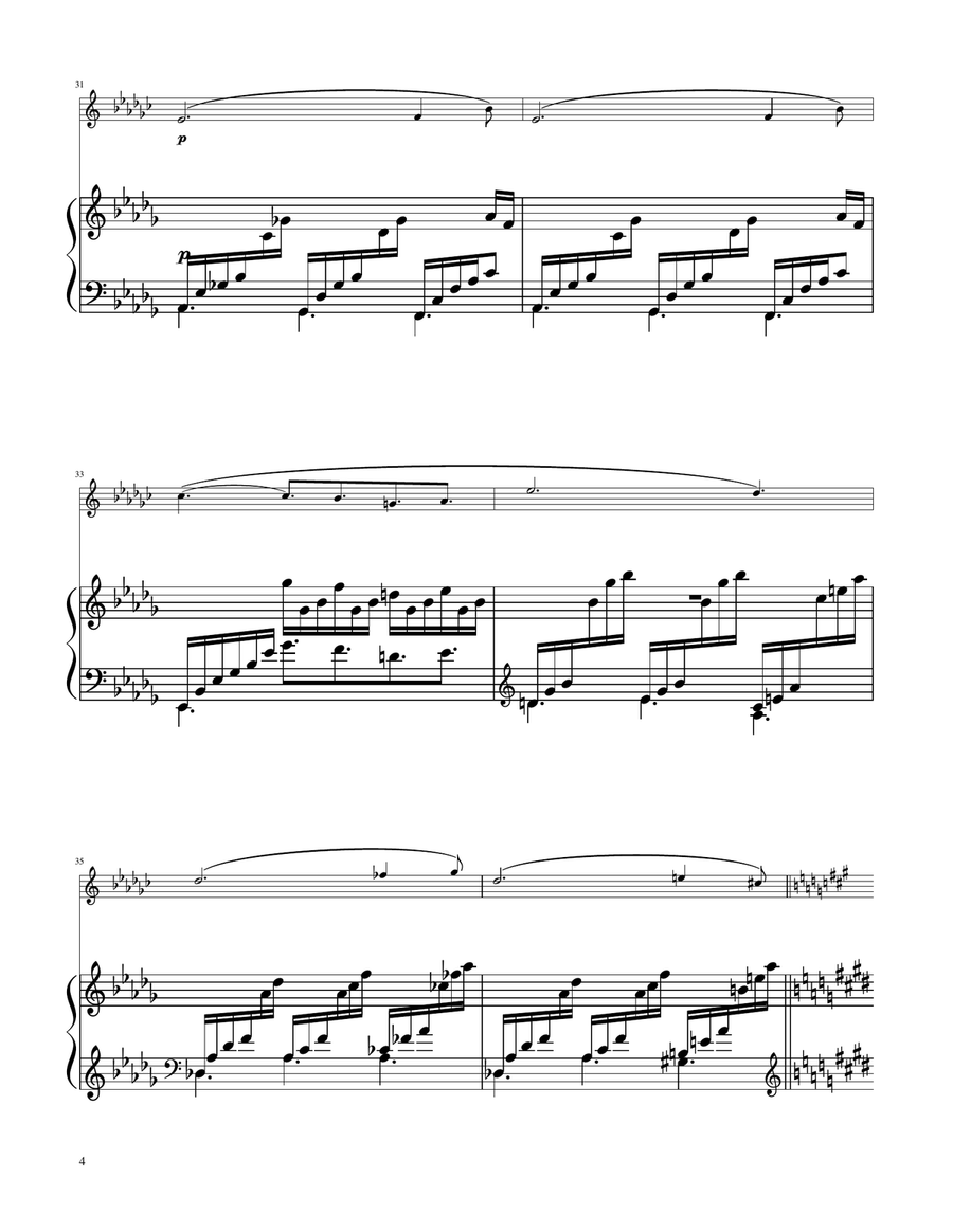 Clair de Lune - Alto Flute Solo w/Piano Flute Solo scores gallery preview page 4